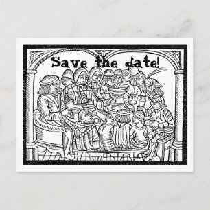 Banquete - tarjeta postal de aviso de fecha de gua