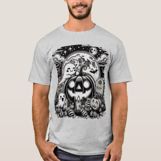Bantaño y camiseta de calabaza de Halloween