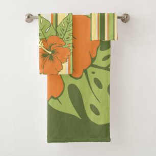 Banzai Beach Hawaiano Hibiscus Floral y Stripe