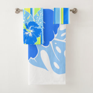 Banzai Beach Hawaiano Hibiscus Floral y Stripe