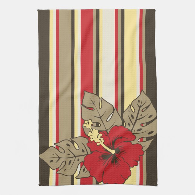 Banzai Beach Hawaiian Hibiscus Kitchel Toalla (Vertical)