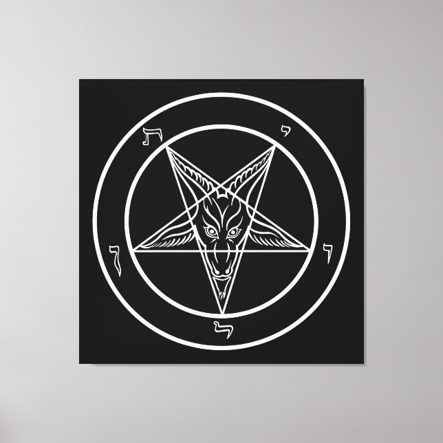 Baphomet ENORME Arte de 40"x40" en latas rayadas (Anverso)