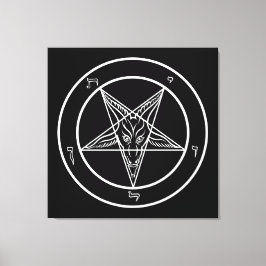 Baphomet ENORME Arte de 40"x40" en latas rayadas