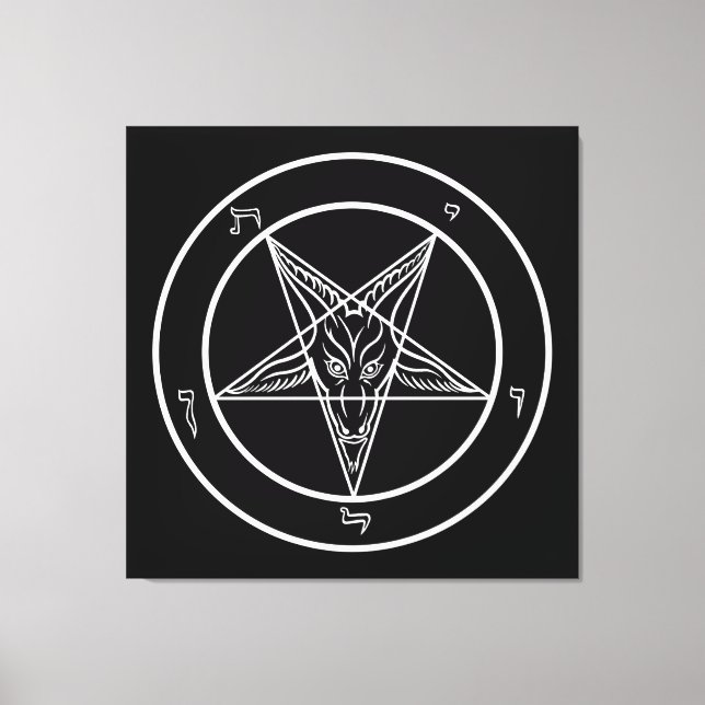 Baphomet ENORME Arte de 40"x40" en latas rayadas (Anverso)