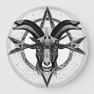 Baphomet Monocromo Reloj de cabeza de cabra