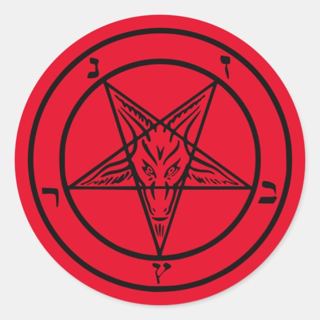 Baphomet Pentagram Pegatina satánico (Anverso)
