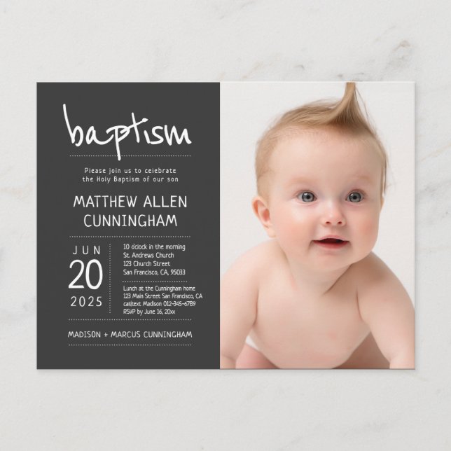 Baptism Boy | Invitación a la fotografía moderna y (Anverso)