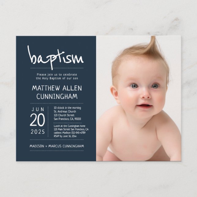 Baptism Boy | Invitación a la fotografía moderna y (Anverso)