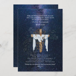 BAPTISM clásico elegante invita a la marina a estr