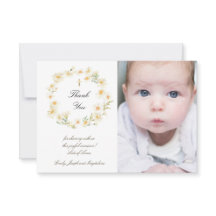 Baptism daisies tarjeta de agradecimiento