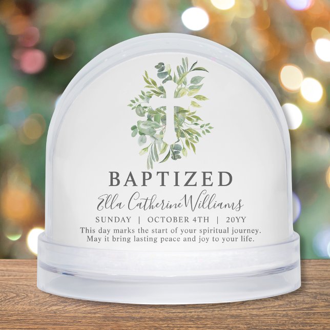 Baptism Greenery Floral Botanical Cross Custom  (Subido por el creador)