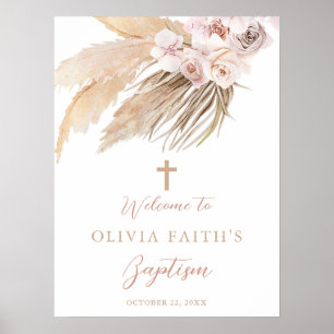 Baptism Pampas hierba boho bohemia señal de bienve
