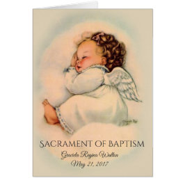 Baptismal Bebé Vintage Invitación Angel