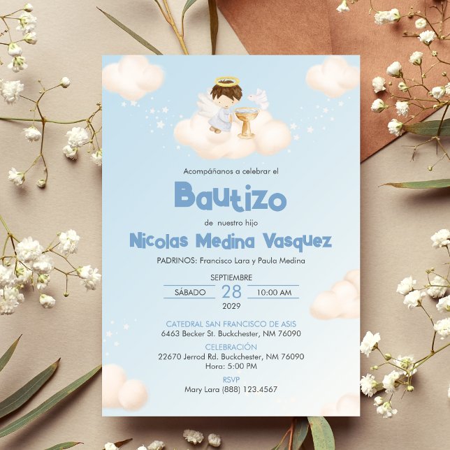 Baptismo católico de la invitación Bautizo (Subido por el creador)