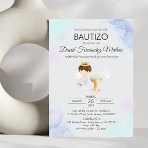 Baptismo católico de la invitación Bautizo Boy Ang