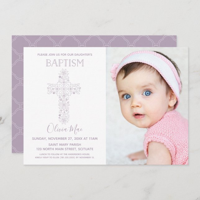 Baptismo chica, invitación a la cristiandad con fo (Anverso / Reverso)