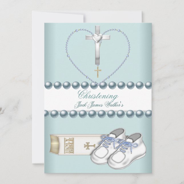 Baptismo Christening Boy Pink White Blue (Anverso)