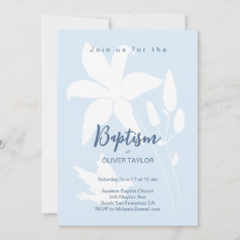 Baptismo Christening Lily flor Invitación