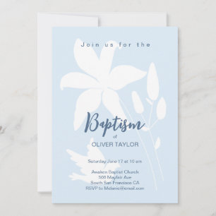 Baptismo Christening Lily flor Invitación