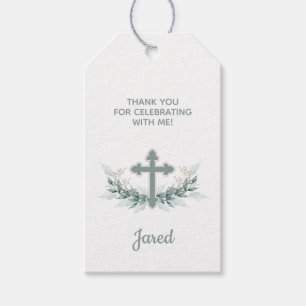 Baptismo, Christening Sage Cross Favft Etiqueta