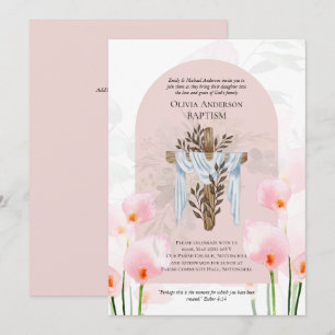 BAPTISMO clásico elegante invita a Calla Lilys ros
