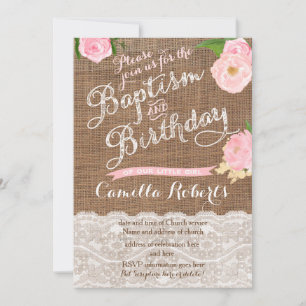 Baptismo combinado e invitación de cumpleaños para