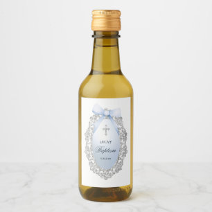 Baptismo de armazón azul de Purpurina plateado