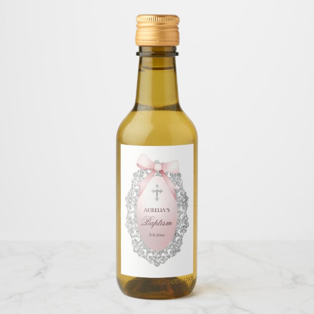 Baptismo de armazón rosado con marco Purpurina pla (Anverso)