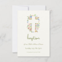Baptismo de la Cruz Floral RSVP - Pastel suave