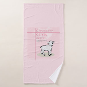 Baptismo de nieta Cordero rosa personalizado