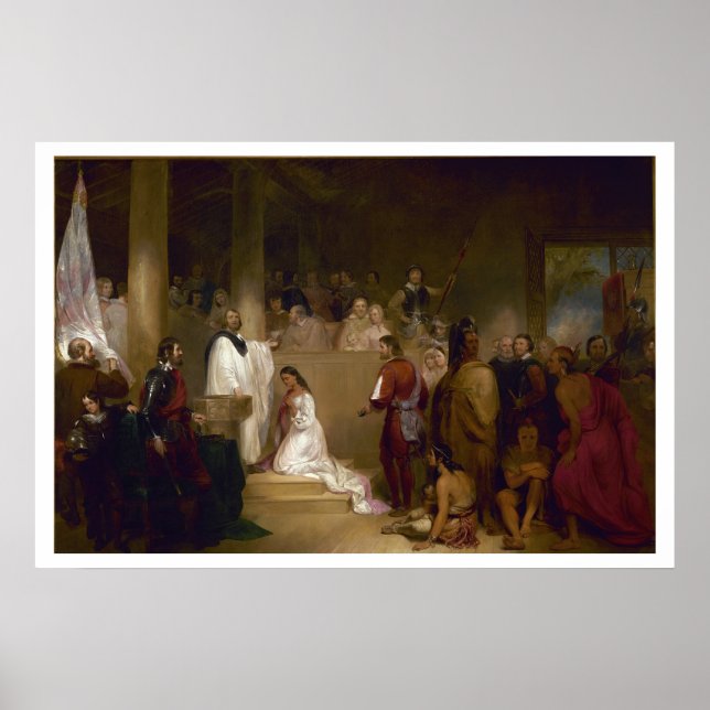 Baptismo de Pocahontas Poster de arte de moda (Frente)
