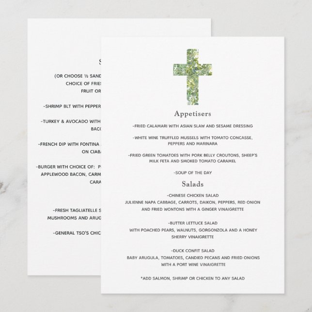 Baptismo floral o menú de cristalización (Anverso / Reverso)