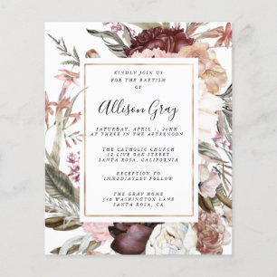 Baptismo floral seco Folleto presupuestario