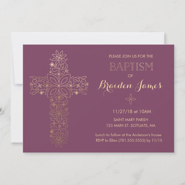 Baptismo, Invitación a la Cristiandad - Invitación (Anverso)