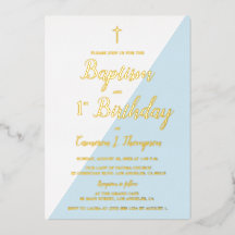 Baptismo Invitación de cumpleaños 1ª Cruz de Oro A