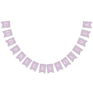 Baptismo morado de la cruz blanca Chica banderas d