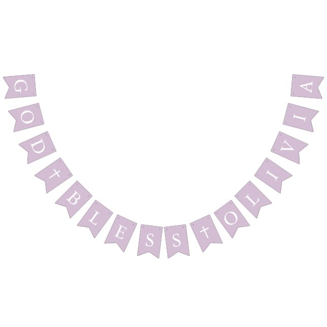 Baptismo morado de la cruz blanca Chica banderas d (Todo)