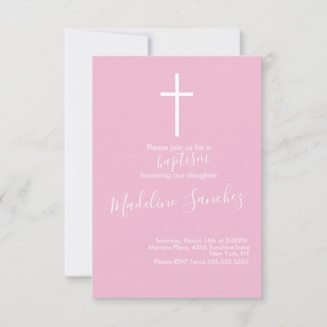 Baptismo simple Invitación a la dedicción cruzada  (Anverso)