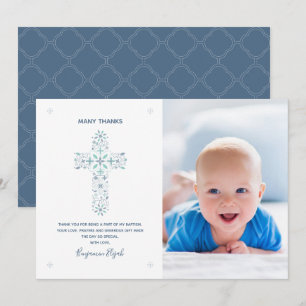 Baptismo, tarjeta de agradecimiento para la Navida