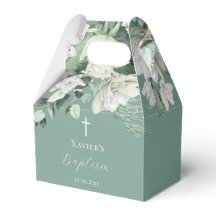 baptismo verde blanco caja de favoritos