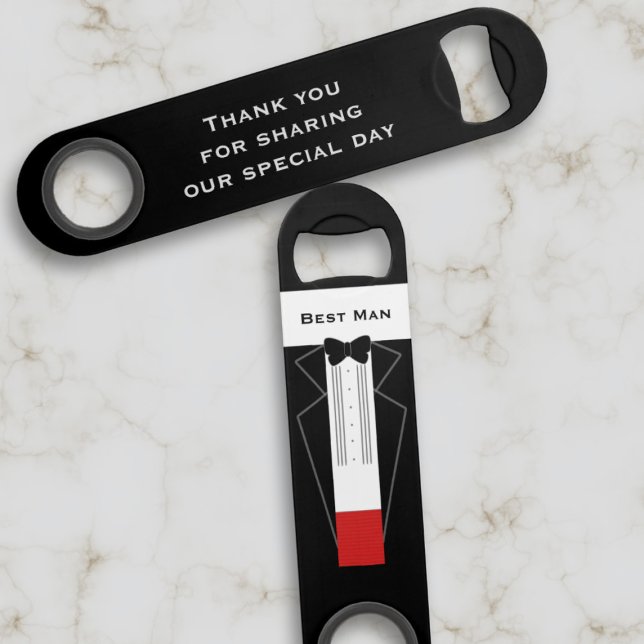 Bar Abrebotellas de boda de agradecimiento al padrino  (Thank your Best Man for being the best man at your wedding with this bottle opener)