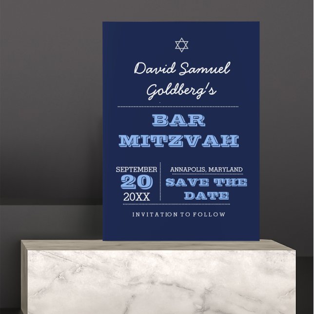 Bar azul de la marina Mitzvah Guardar tarjeta de f (Subido por el creador)