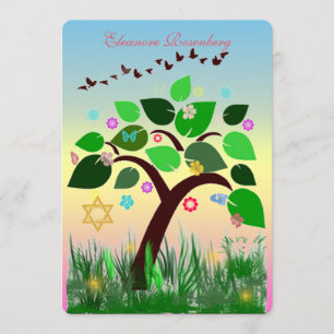Bar Bat Bnai Tree of Life Mitzvah Invitación