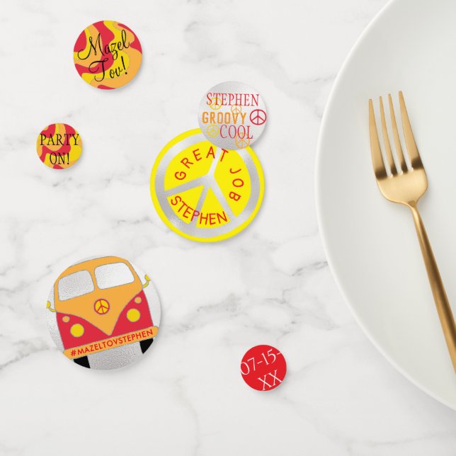 Bar Bat Mitzvah Confetti Silvery Lined Waves (Grupo)