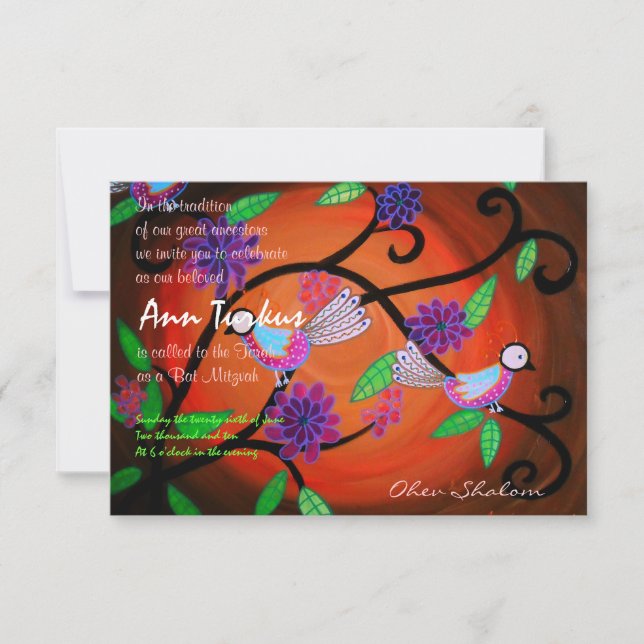 Bar Bat Mitzvah Invitación (Anverso)