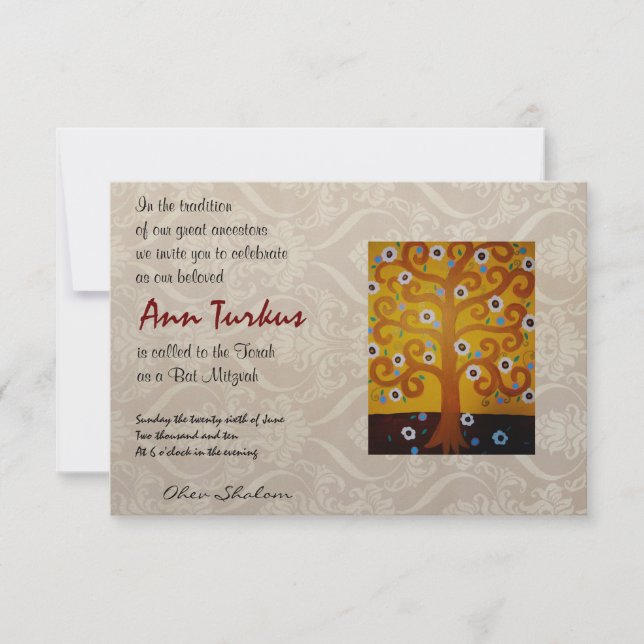 Bar Bat Mitzvah Invitación (Anverso)