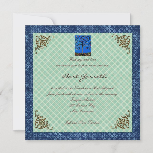 Bar Bat Mitzvah Invitaciones (Anverso)