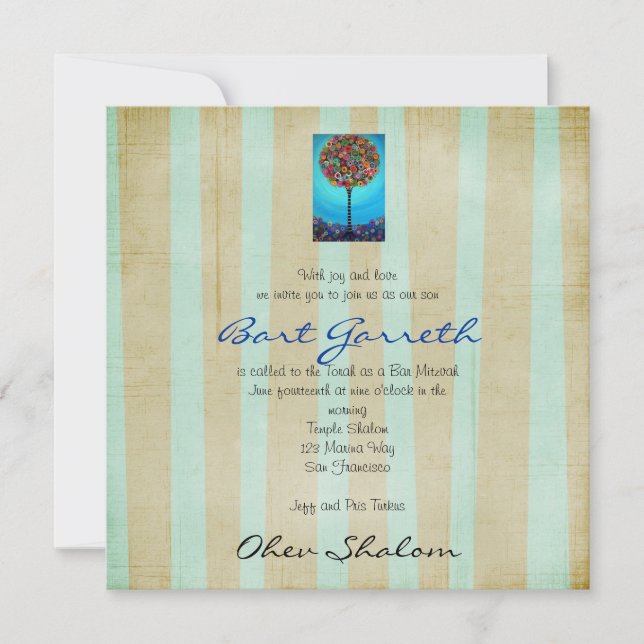 Bar Bat Mitzvah Invitaciones de los prisioneros (Anverso)