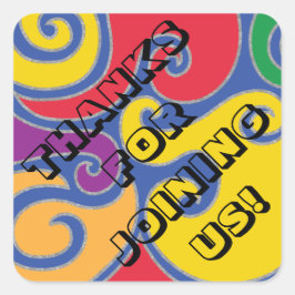 Bar Bat Mitzvah Silvery Swirls Square Pegatina