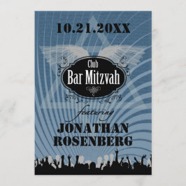 Bar Club Mitzvah Navy Blue Invitación